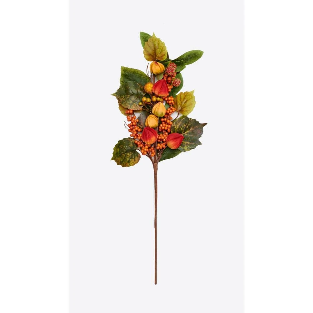 27 In. Fall Leaves And Lantern Spray (Set Of 3) 1 27 In. Fall Leaves And Lantern Spray (Set Of 3)