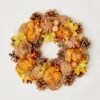 13 In. Fall Leaves Artichokes Pine Cones And Berries Wreath