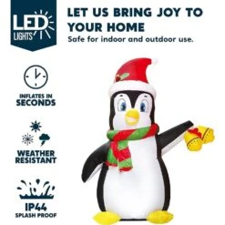 5 Ft. Christmas Inflatable Penguin Decoration, Blow Up Yard Decoration Holiday Life-Size With Built-in LEDs 9 5 Ft. Christmas Inflatable Penguin Decoration, Blow Up Yard Decoration Holiday Life-Size With Built-in LEDs -The Home Depot Shop joyfy christmas inflatables 30077 b 1f 1000