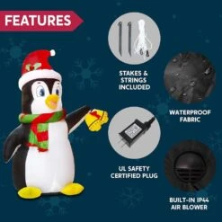 5 Ft. Christmas Inflatable Penguin Decoration, Blow Up Yard Decoration Holiday Life-Size With Built-in LEDs 10 5 Ft. Christmas Inflatable Penguin Decoration, Blow Up Yard Decoration Holiday Life-Size With Built-in LEDs -The Home Depot Shop joyfy christmas inflatables 30077 b 44 1000