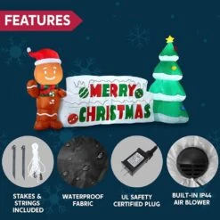 4 Ft. H Christmas Inflatable Gingerbread Man And Christmas Tree, Holiday Outdoor Decoration With Build-in LEDs Blow Up -The Home Depot Shop joyfy christmas inflatables 30081 b 44 1000