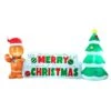 4 Ft. H Christmas Inflatable Gingerbread Man And Christmas Tree, Holiday Outdoor Decoration With Build-in LEDs Blow Up