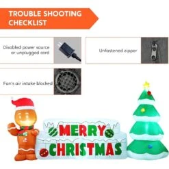 4 Ft. H Christmas Inflatable Gingerbread Man And Christmas Tree, Holiday Outdoor Decoration With Build-in LEDs Blow Up -The Home Depot Shop joyfy christmas inflatables 30081 b 76 1000
