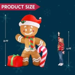 8 Ft. Christmas Inflatable Gingerbread Man With Candy Cane, Blow Up Inflatable Yard Decoration With Build-in LEDs 9 8 Ft. Christmas Inflatable Gingerbread Man With Candy Cane, Blow Up Inflatable Yard Decoration With Build-in LEDs -The Home Depot Shop joyfy christmas inflatables 30106 b 1f 1000