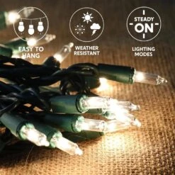 Clear Incandescent Christmas String Lights Indoor,100 Count Mini Warm White Fairy Light,21.5ft. Lighting Deco,Green Wire 9 Clear Incandescent Christmas String Lights Indoor,100 Count Mini Warm White Fairy Light,21.5ft. Lighting Deco,Green Wire -The Home Depot Shop joyfy christmas string lights 30093 b 1f 1000