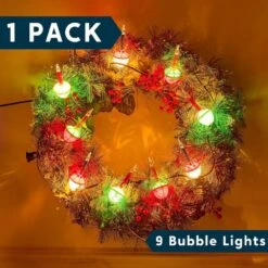 Christmas Bubble String Light, 9 Bubbles Lights, Old Fashion Vintage String Lights (Multicolor) -The Home Depot Shop joyfy christmas string lights 31438 b 4f 1000