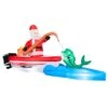 4.4 Ft. X 9.8 Ft. Pre-lit Santa Fishing On Yacht Christmas Inflatable