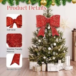 25 In. Red Pre-lit Outdoor Giant Bowknot Christmas Decoration -The Home Depot Shop karl home christmas yard decorations k1g61000432 fa 1000