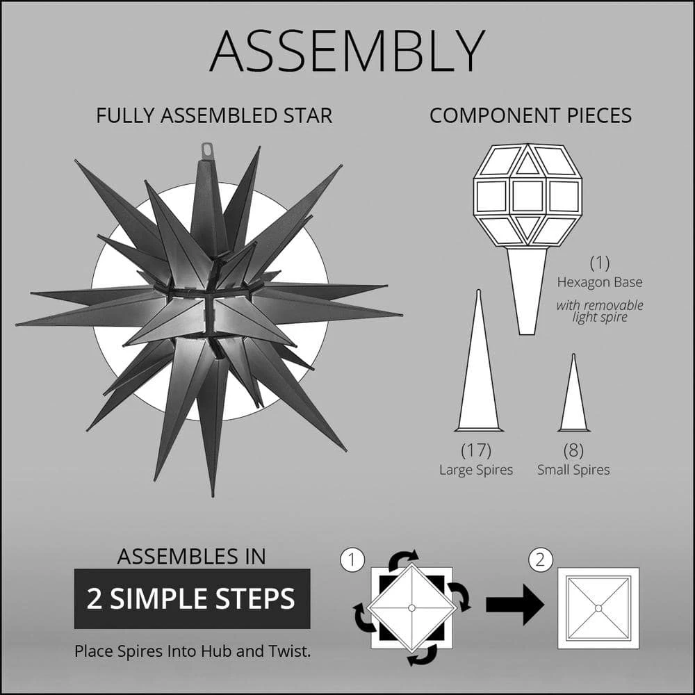 14 In. Illuminated LED Blue Holiday Moravian Star 4 14 In. Illuminated LED Blue Holiday Moravian Star - Image 4