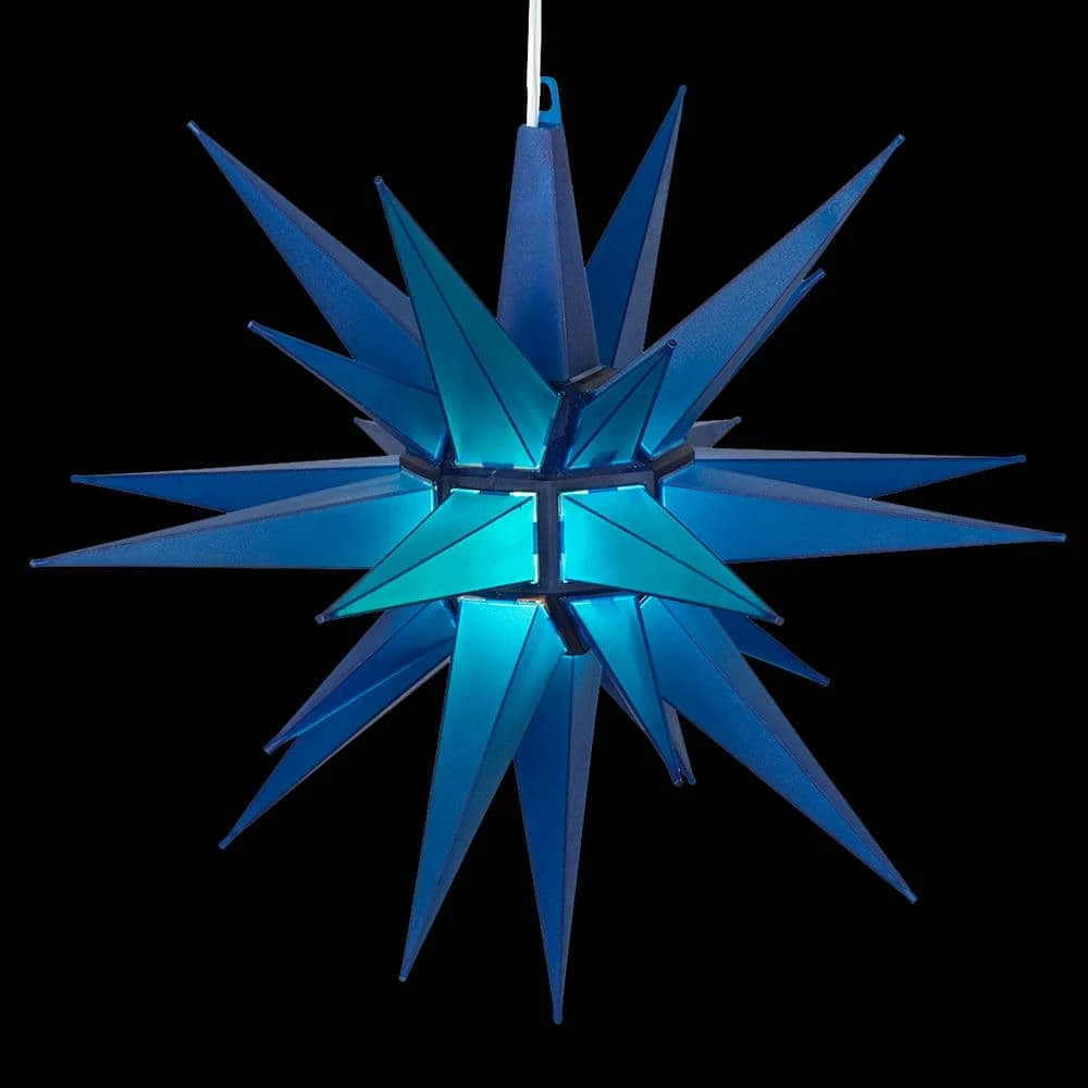 14 In. Illuminated LED Blue Holiday Moravian Star 1 14 In. Illuminated LED Blue Holiday Moravian Star
