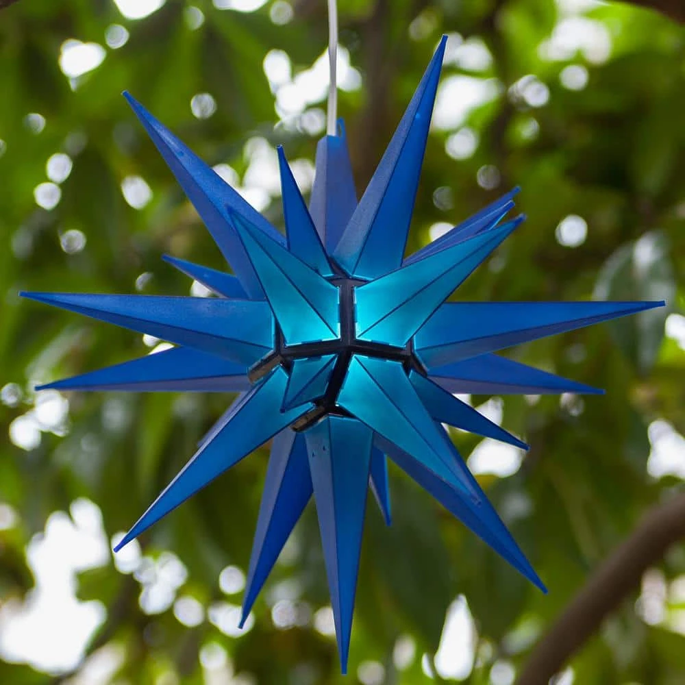 14 In. Illuminated LED Blue Holiday Moravian Star 3 14 In. Illuminated LED Blue Holiday Moravian Star - Image 3
