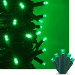 17 Ft. 50-Light Green 5 Mm LED Mini Light Set