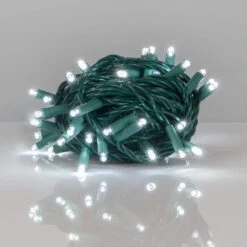 25 Ft. 50-Light Cool White 5 Mm LED Balled Mini Light Set -The Home Depot Shop kringle traditions christmas string lights 75982 31 1000