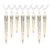 8 Light White Shooting Star Icicle Classic Light String Set