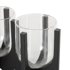 Black Wood Hurricane 5 Slot Candle Holder -The Home Depot Shop litton lane christmas candles 047008 66 1000