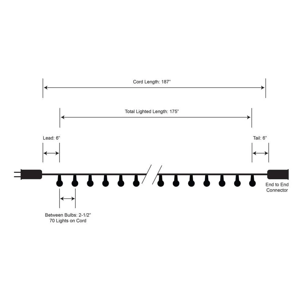 70-Light LED Cool White Plastic Globe Electric String Light 5 70-Light LED Cool White Plastic Globe Electric String Light - Image 5