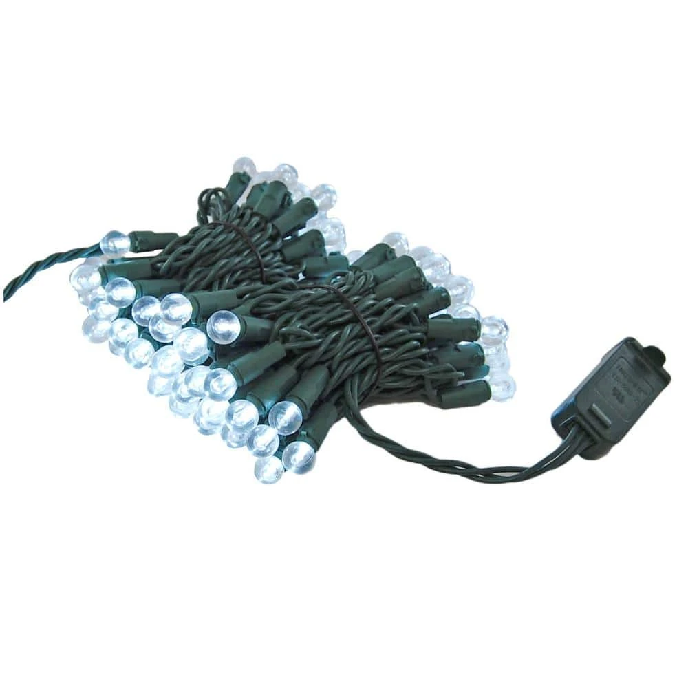 70-Light LED Cool White Plastic Globe Electric String Light 1 70-Light LED Cool White Plastic Globe Electric String Light