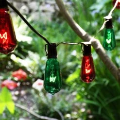 Electric String Lights With 10 Red And Green Edison Lights -The Home Depot Shop lumabase christmas string lights 36501 4f 1000