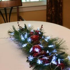 Battery Operated LED White String Lights - Snowflake (Set Of 2) -The Home Depot Shop lumabase christmas string lights 53302 44 1000