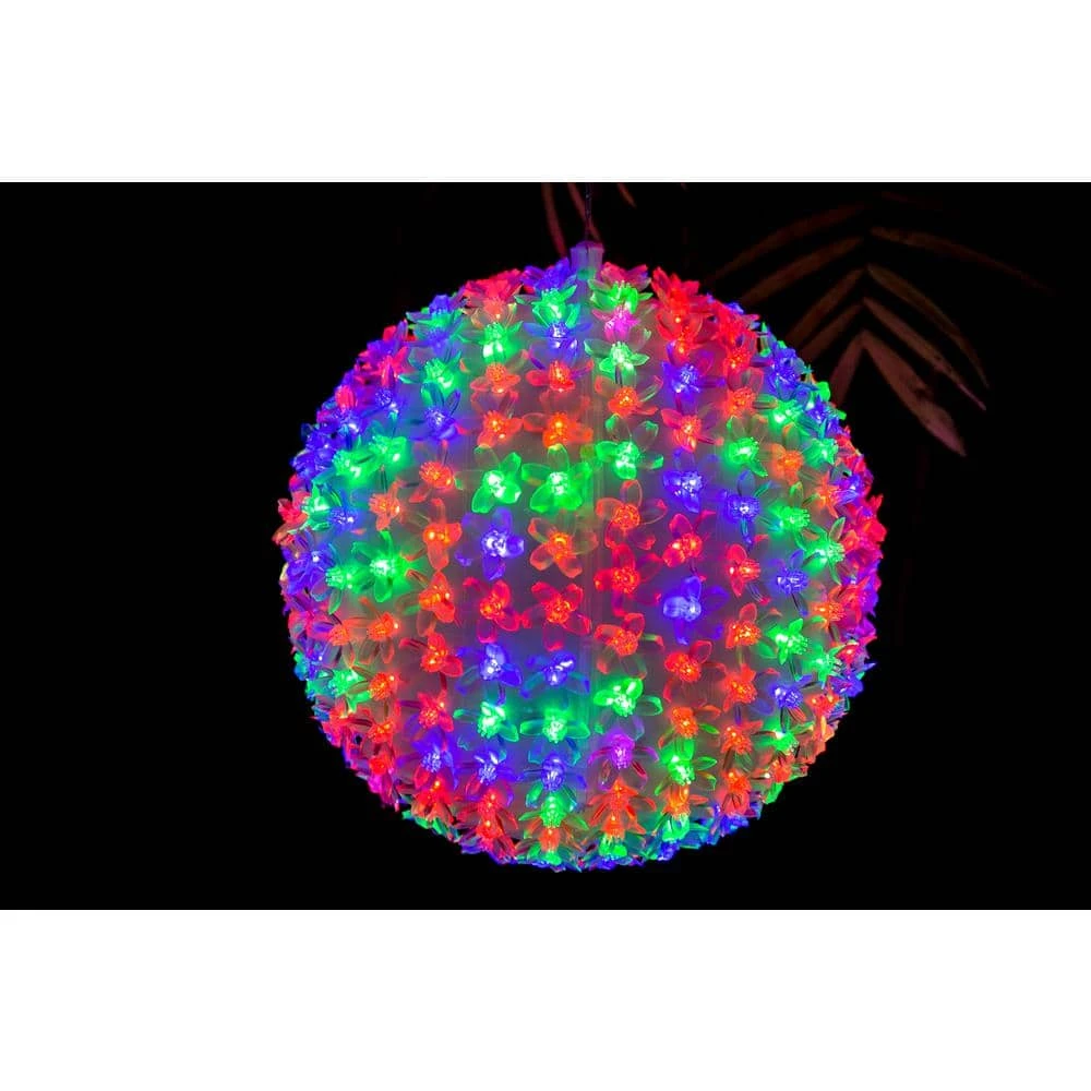 9.8 In. Dia LED Lighted Hanging Multi-Color Starlight Sphere Ball Christmas Decoration 4 9.8 In. Dia LED Lighted Hanging Multi-Color Starlight Sphere Ball Christmas Decoration - Image 4