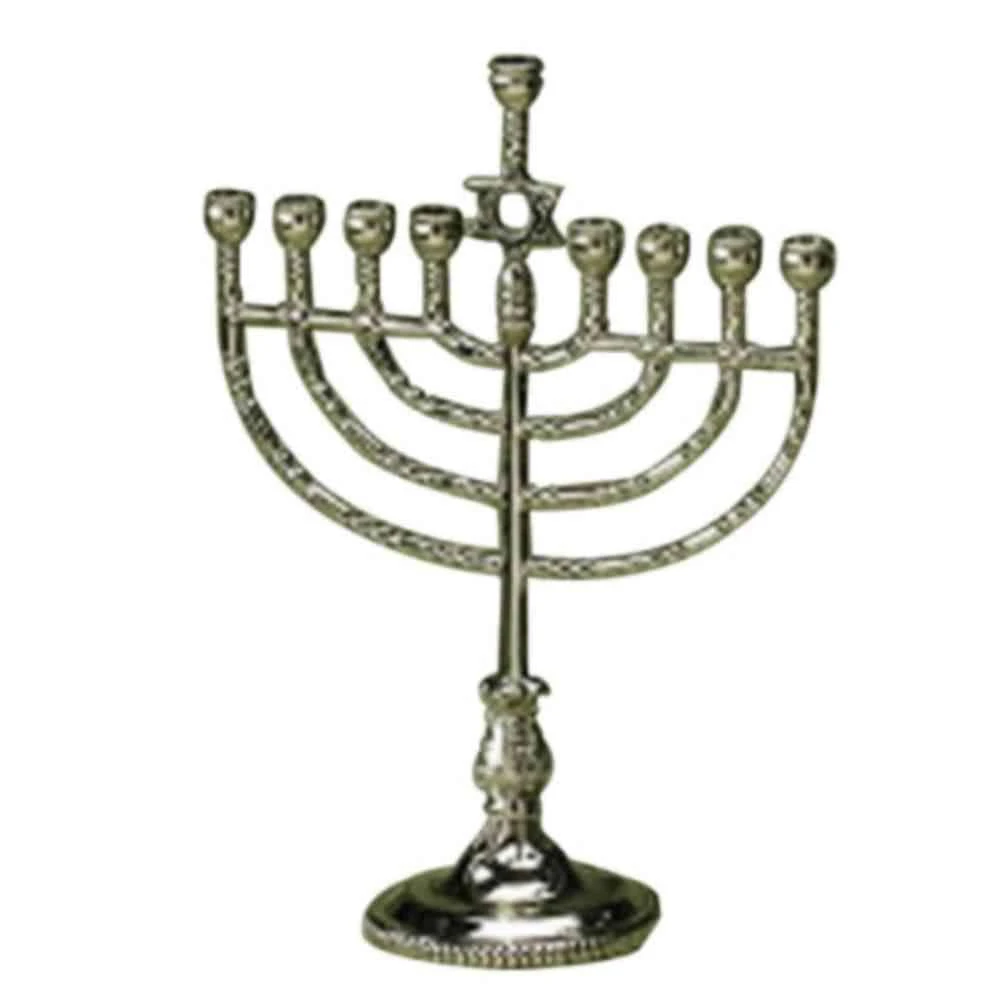 8.5 In. Polished Silver Menorah 1 8.5 In. Polished Silver Menorah