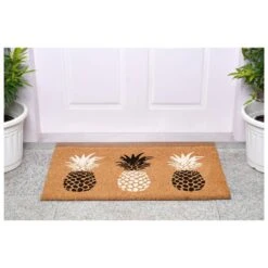 Pineapple Trio 17 In. X 29 In. Multi Indoor/Outdoor Doormat -The Home Depot Shop multi calloway mills fall doormats 113981729 c3 1000