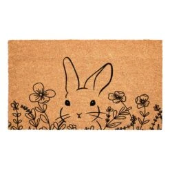 Floral Bunny 17 In. X 29 In. Multicolored Indoor/Outdoor Doormat