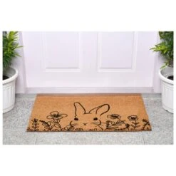 Floral Bunny 17 In. X 29 In. Multicolored Indoor/Outdoor Doormat -The Home Depot Shop multi calloway mills fall doormats 114561729hd c3 1000