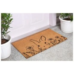 Floral Bunny 24 In. X 36 In. Multicolored Indoor/Outdoor Doormat -The Home Depot Shop multi calloway mills fall doormats 114562436hd 31 1000