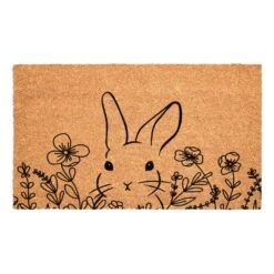 Floral Bunny 24 In. X 36 In. Multicolored Indoor/Outdoor Doormat