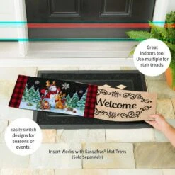Evergreen Sassafras Fall Holiday Set Of 5 Door Mats With Rubber Display Frame, Collection #6 -The Home Depot Shop multi colored evergreen fall doormats p2021fh57 1f 1000