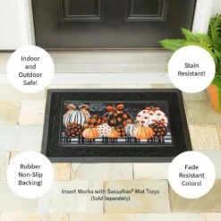 Evergreen Elegant Pattern Pumpkins Garden Suede Flag And Sassafras Door Mat Set -The Home Depot Shop multi colored evergreen fall doormats p8697fm 1f 1000