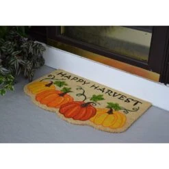 Vinyl Back Multi Colored Happy Harvest 30 In. X 18 In. Coir Door Mat -The Home Depot Shop multi imports decor fall doormats 593pvc 4f 1000