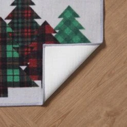 Christmas Tree Multicolor 2 Ft. X 3 Ft. Plaid Polyester Rectangle Indoor Scatter Rug -The Home Depot Shop multicolor vcny home christmas doormats pt5 srg 2030 in multi 66 1000