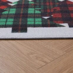 Christmas Tree Multicolor 2 Ft. X 3 Ft. Plaid Polyester Rectangle Indoor Scatter Rug -The Home Depot Shop multicolor vcny home christmas doormats pt5 srg 2030 in multi c3 1000