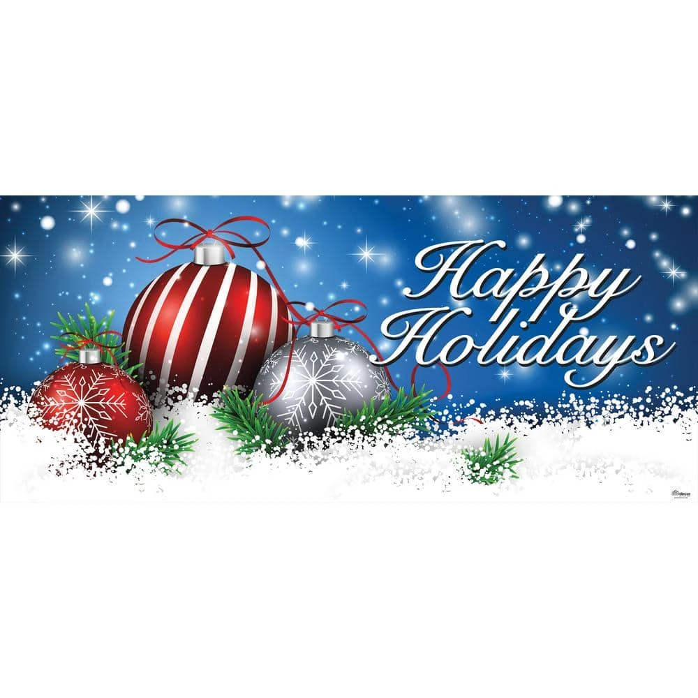 7 Ft. X 16 Ft. Red And White Christmas Ornaments On Red Christmas Garage Door Decor Mural For Double Car Garage 2 7 Ft. X 16 Ft. Red And White Christmas Ornaments On Red Christmas Garage Door Decor Mural For Double Car Garage - Image 2