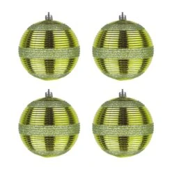 4-Piece Shatterproof Swirling Lime Green Ornaments -The Home Depot Shop national tree company christmas ornament sets frt100 ah112601 1f 1000