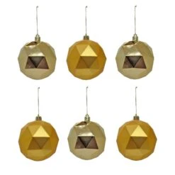 6-Piece Shatterproof Geometric Gold Ornaments -The Home Depot Shop national tree company christmas ornament sets frt100 ah112609 1f 1000