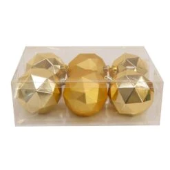 6-Piece Shatterproof Geometric Gold Ornaments -The Home Depot Shop national tree company christmas ornament sets frt100 ah112609 4f 1000