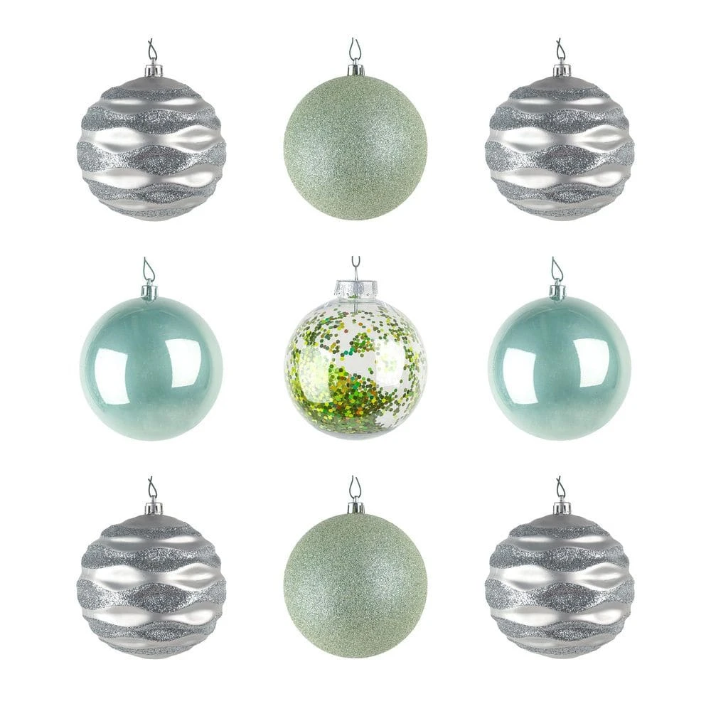13 In. Mint Xmas Ball Decor Set 3 13 In. Mint Xmas Ball Decor Set - Image 3