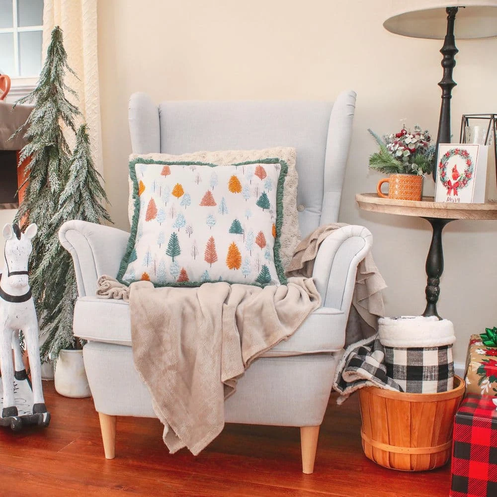 18 In. HGTV Home Collection Whimsical Forest Christmas Pillow 4 18 In. HGTV Home Collection Whimsical Forest Christmas Pillow - Image 4