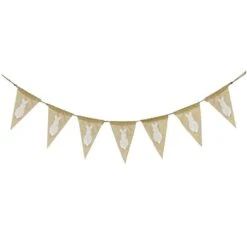 70 In. White Easter Bunny Banner