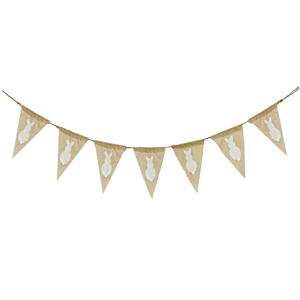 70 In. White Easter Bunny Banner 1 70 In. White Easter Bunny Banner