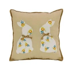 16 In. Floral Bunny Easter Pillow