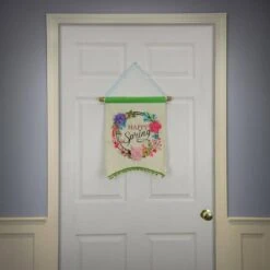 18 In. Happy Spring Banner -The Home Depot Shop national tree company easter decorations ah63 pfy21009 1 31 1000