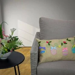 18 In.x 10 In. Decorated Eggs Easter Pillow -The Home Depot Shop national tree company easter decorations ah63 pfy21015 1 31 1000