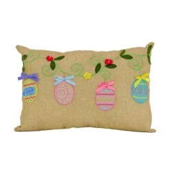 18 In.x 10 In. Decorated Eggs Easter Pillow