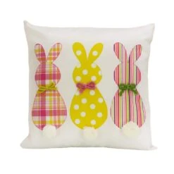 16 In. Bunny Trio Easter Pillow