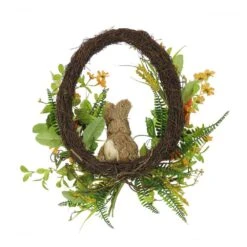 16 In. Bunny On Carrot Decorated Easter Wreath -The Home Depot Shop national tree company easter decorations rae ea8a37250 1 1f 1000