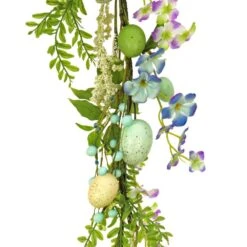 60 In. Flowering Blue Eggs Easter Garland -The Home Depot Shop national tree company easter decorations rae ea8a55784 1 4f 1000